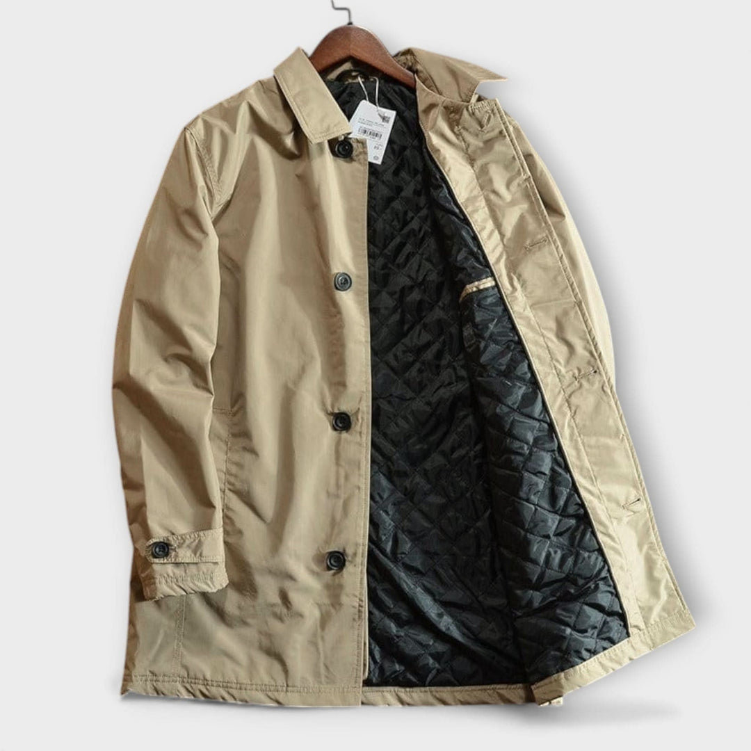 Men's Windproof Fly Front Coat | Relaxed Fit Weatherproof Lifestyle