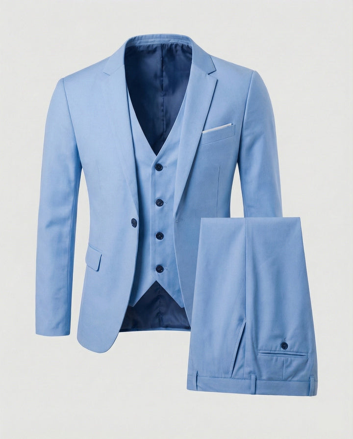 Men's Wool Blend Suit | Three Piece Formal Set Angle