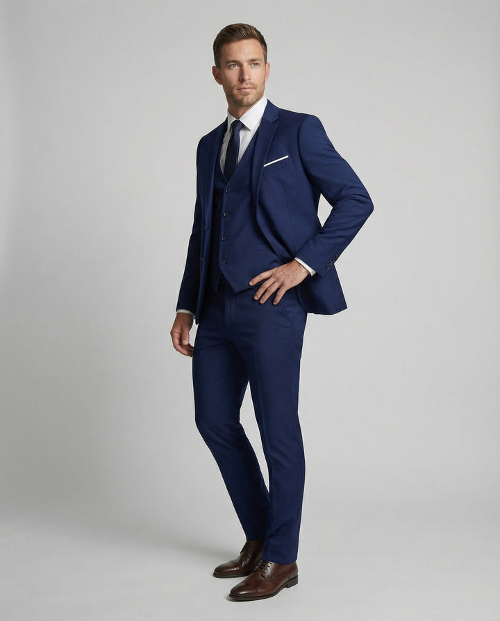 Men's Wool Blend Suit | Three Piece Formal Set Front