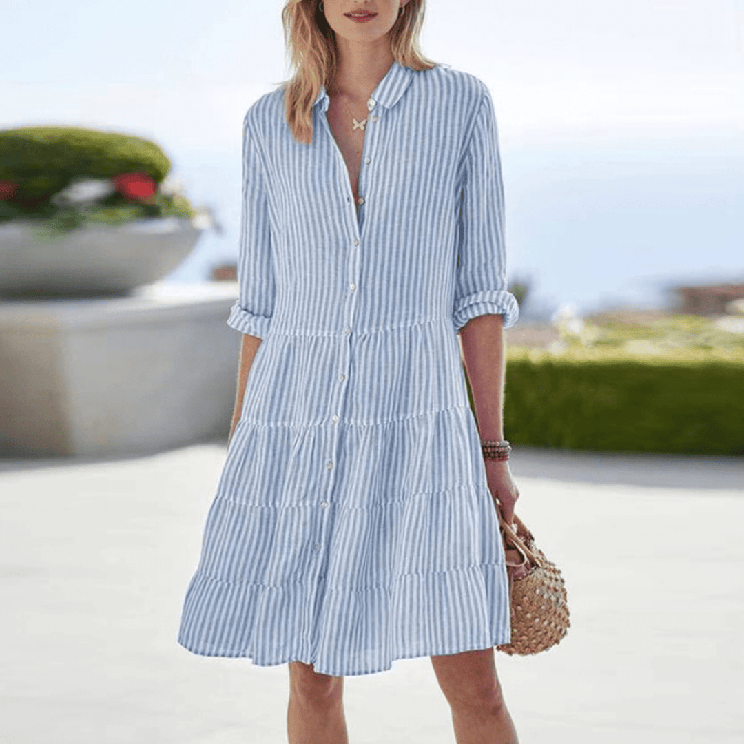 Women's Striped Button Front Dress