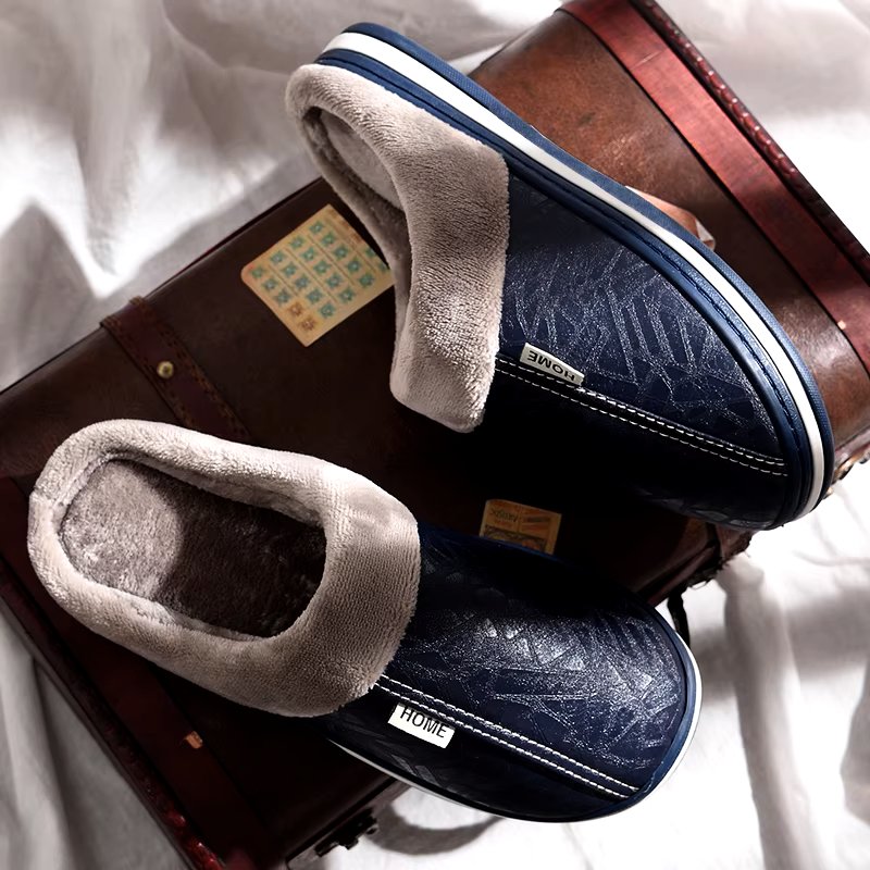 Unisex Fur Cuff Comfort Slides Back