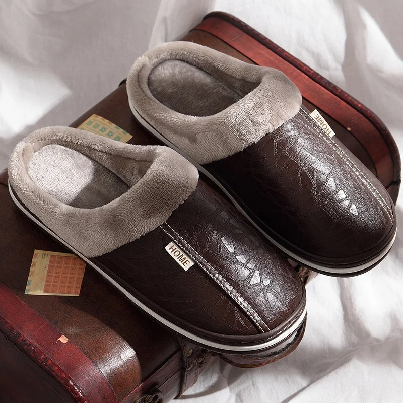 Unisex Fur Cuff Comfort Slides Close Up