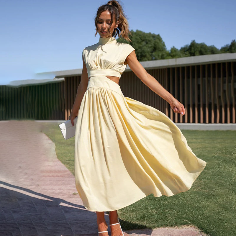 Timeless Elegance Cut-Out Midi Dress for Women