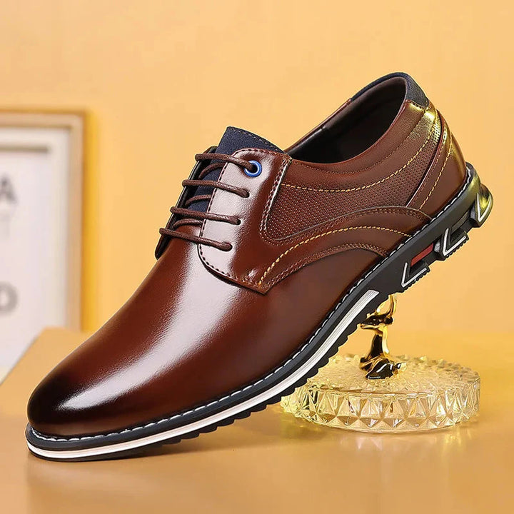 Oxford Leather Lace-Up Low-Top Shoes
