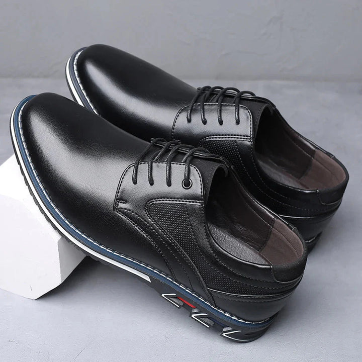 Oxford Leather Lace-Up Low-Top Shoes
