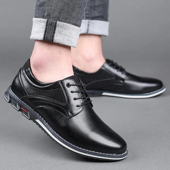 Oxford Leather Lace-Up Low-Top Shoes