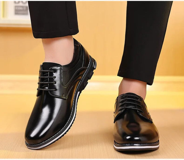 Oxford Leather Lace-Up Low-Top Shoes