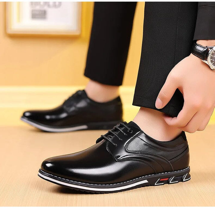 Oxford Leather Lace-Up Low-Top Shoes