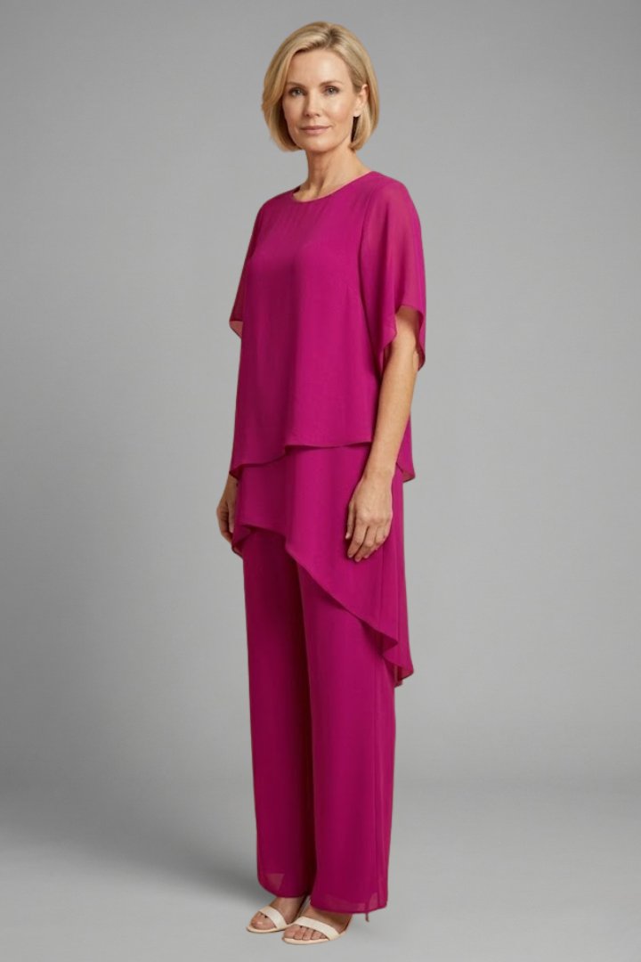 Women's Asymmetric Top | Wide Leg Trouser Set Two Piece Detail