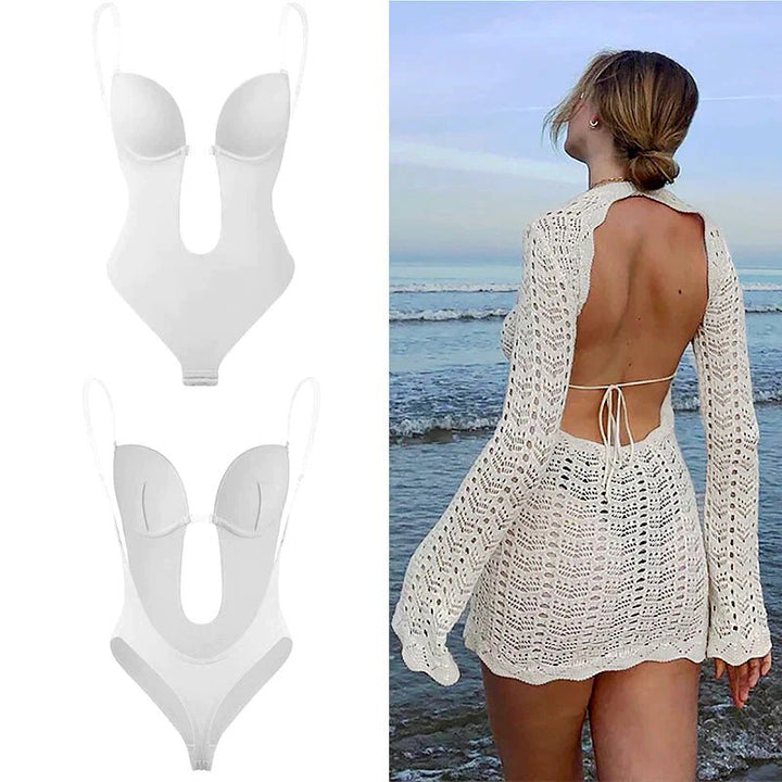 Women's Backless Body Shaper | Deep Plunge Slimming Shapewear Detail