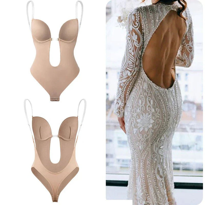 Women's Backless Body Shaper | Deep Plunge Slimming Shapewear Front