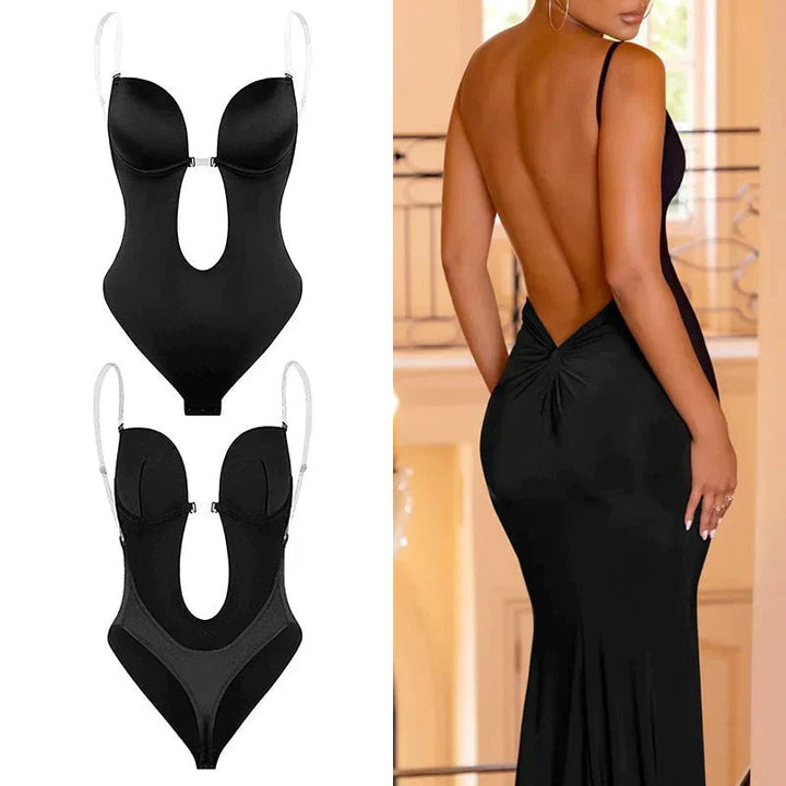 Women's Backless Body Shaper | Deep Plunge Slimming Shapewear Side