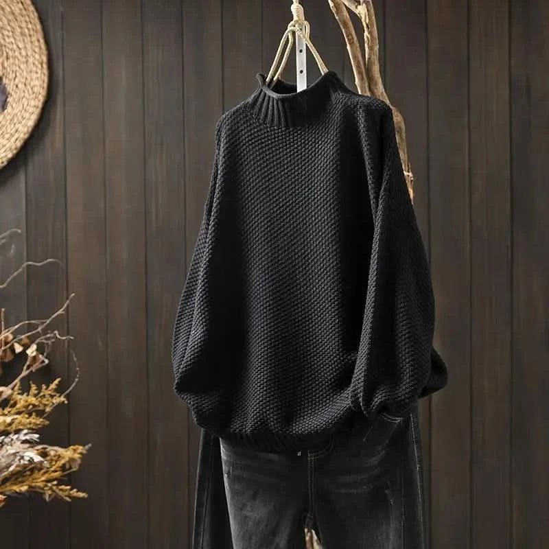 Women's Batwing Sleeve Sweater | Oversized Relaxed Soft Knit Close Up
