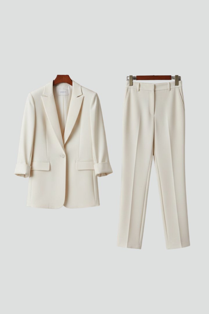 Women's Blazer Set | Longline Single-Button Straight-Leg Trousers Hero