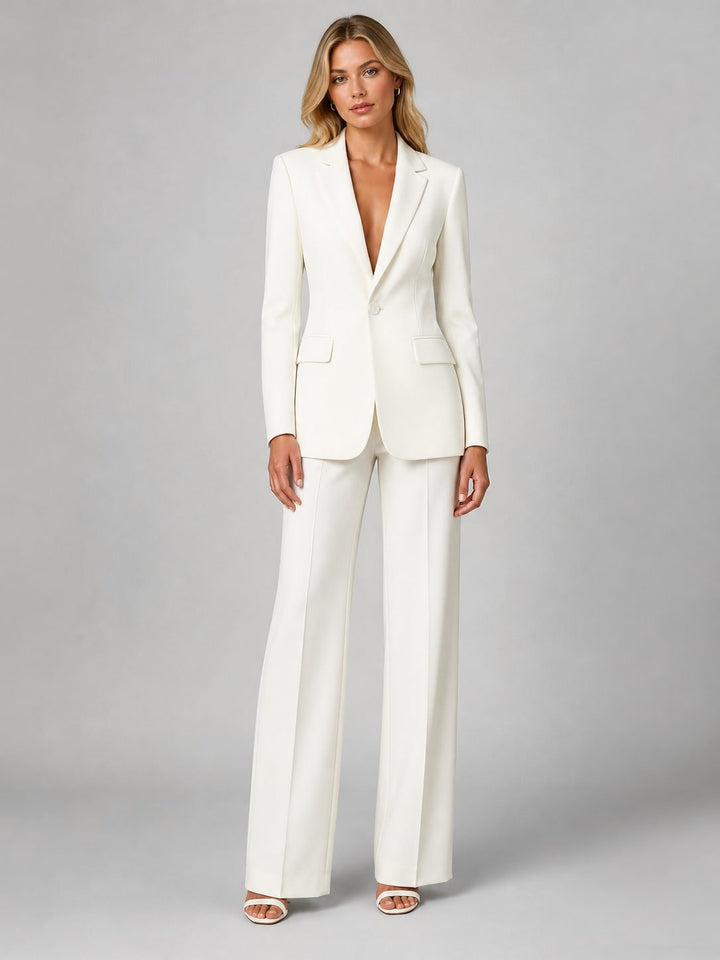 Women's Blazer Wide-Leg Trouser Set | Tailored with Deep Plunge Lapel Hero