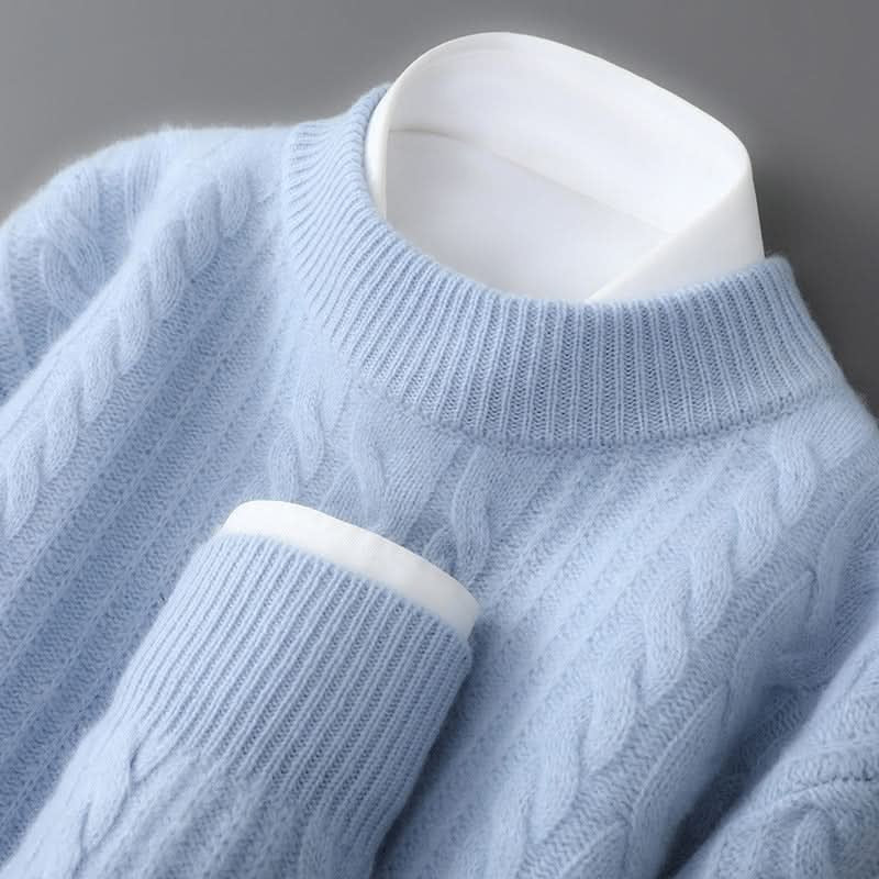 Women's Cable Knit Crew Neck Sweater | Lightweight Warm Classic Fit Detail