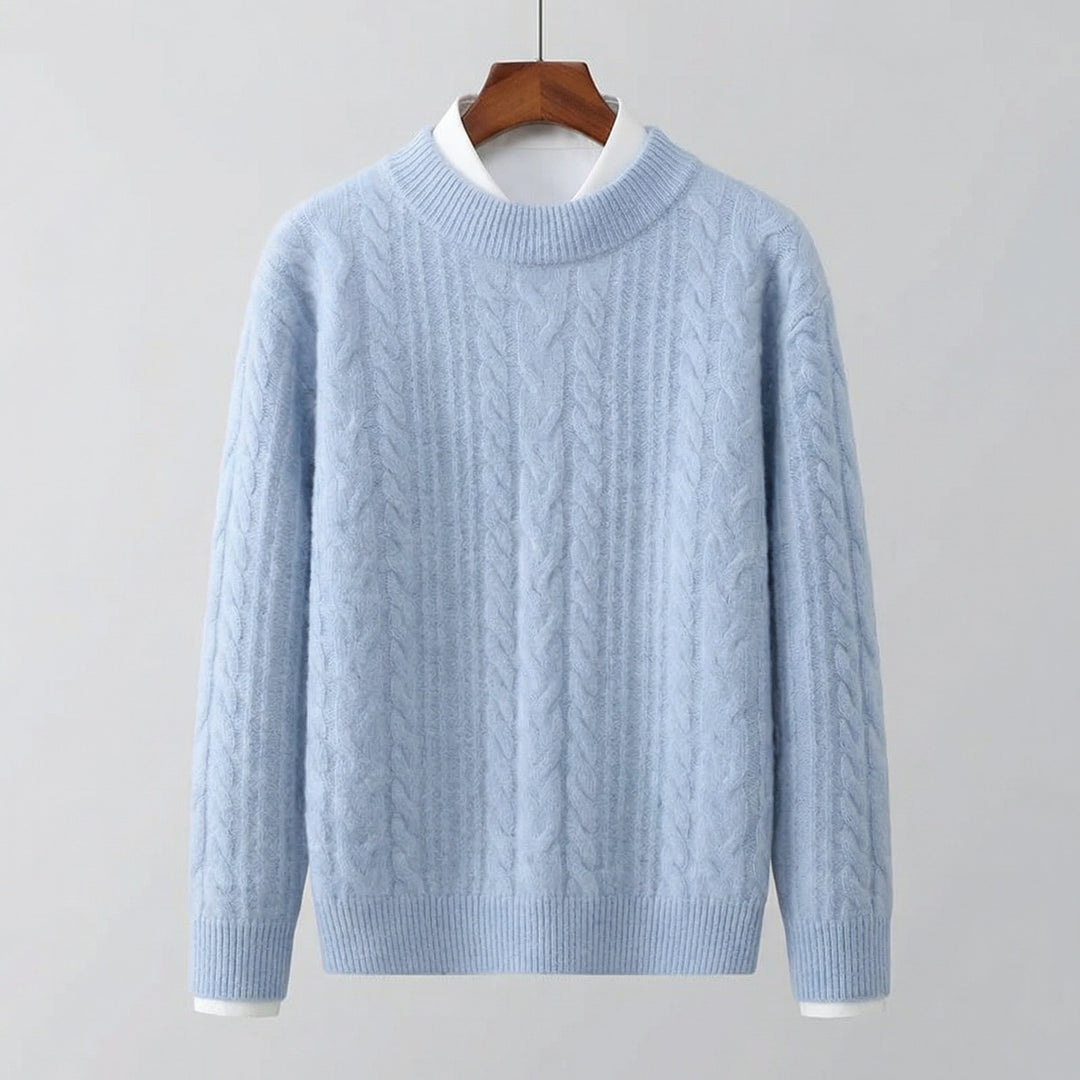 Women's Cable Knit Crew Neck Sweater | Lightweight Warm Classic Fit Hero