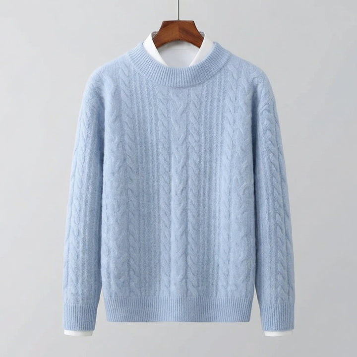 Women's Cable Knit Crew Neck Sweater | Lightweight Warm Classic Fit Hero