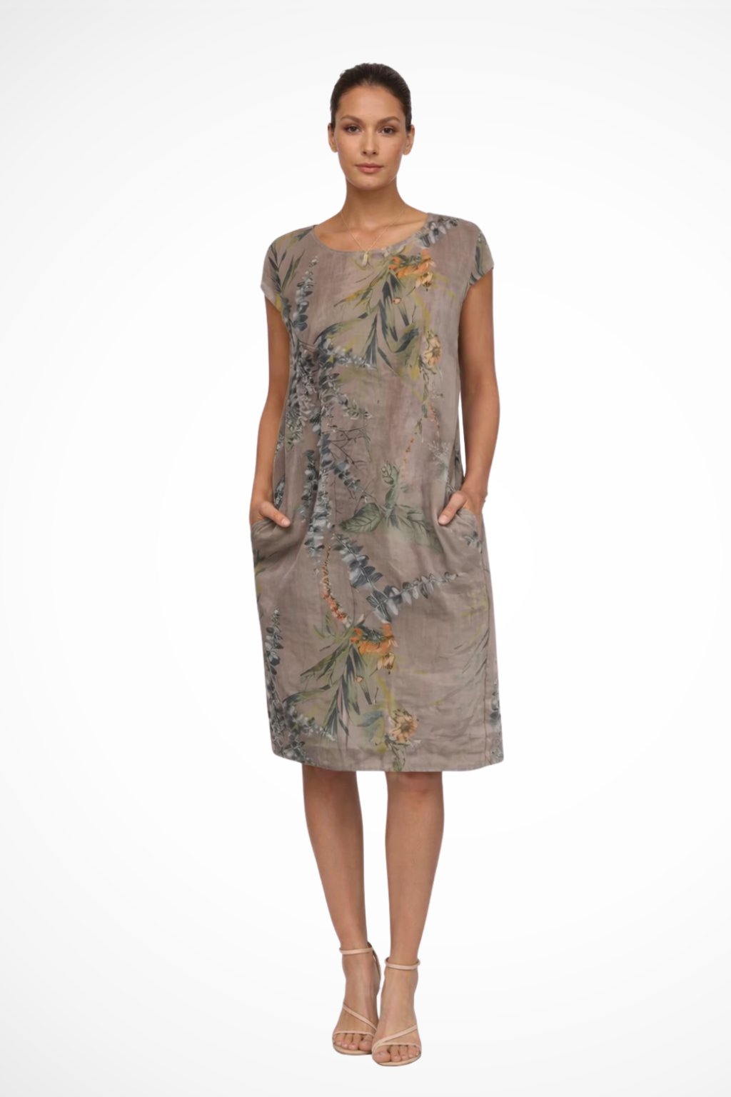 Women's Casual Relaxed Fit Summer Dress | Floral Print Sleeveless Detail