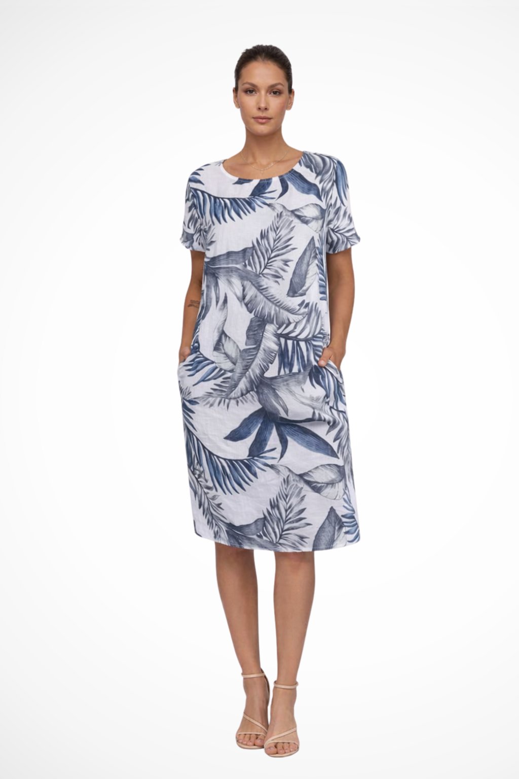 Women's Casual Relaxed Fit Summer Dress | Floral Print Sleeveless Front
