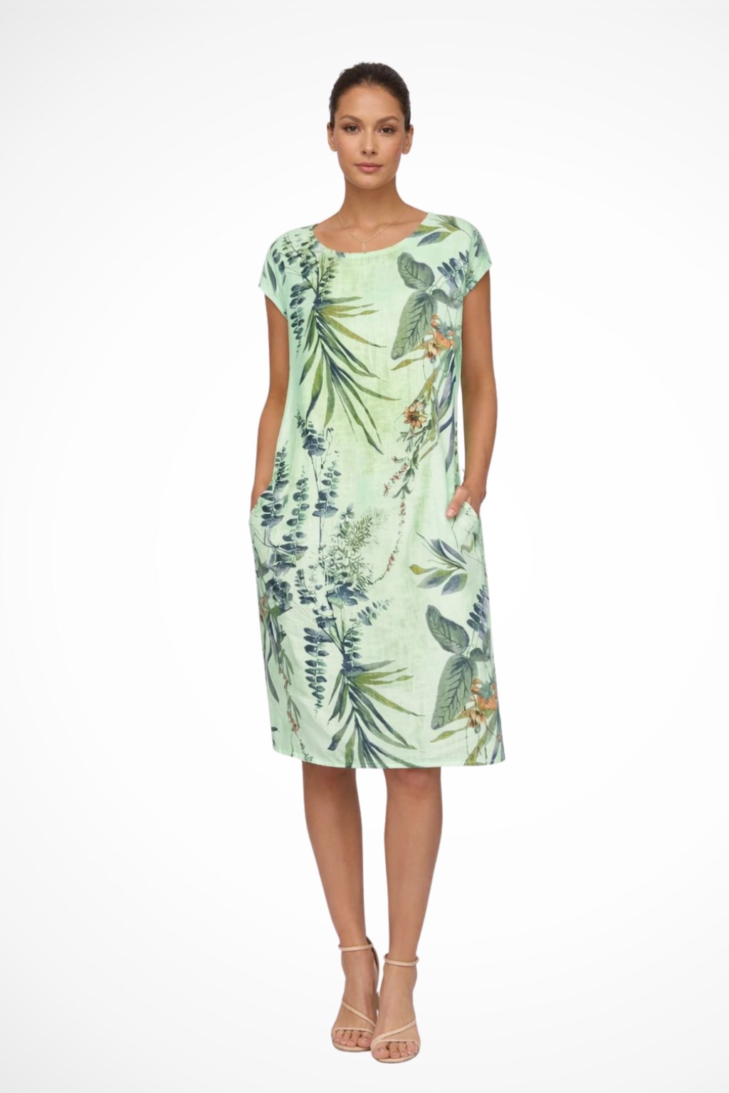 Women's Casual Relaxed Fit Summer Dress | Floral Print Sleeveless Lifestyle