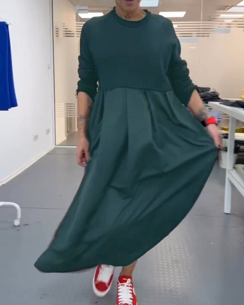 Women's Casual Solid Colour Maxi Dress | A-Line with Pocket Alternate