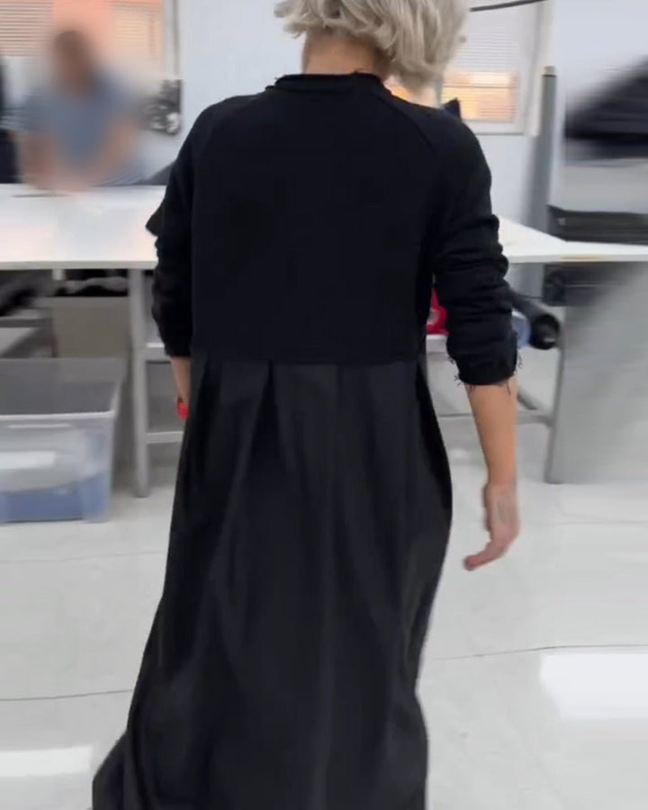 Women's Casual Solid Colour Maxi Dress | A-Line with Pocket Side