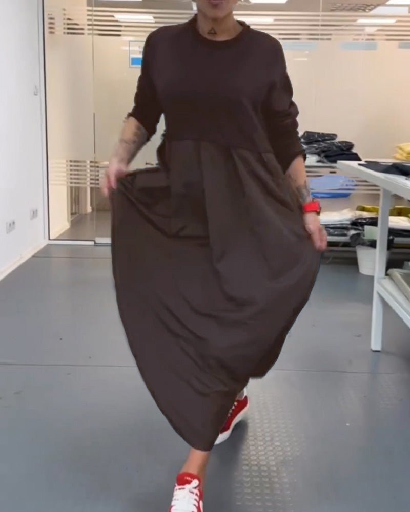 Women's Casual Solid Colour Maxi Dress | A-Line with Pocket View 11