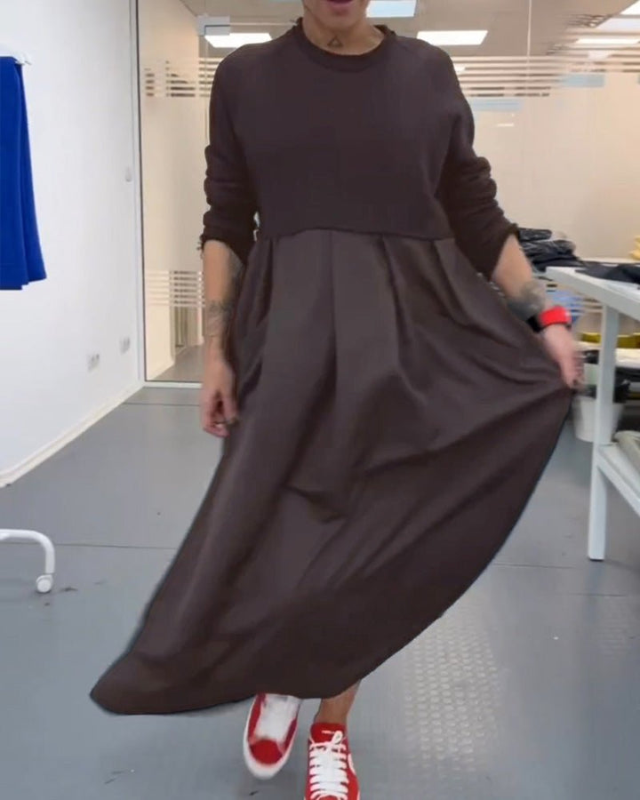 Women's Casual Solid Colour Maxi Dress | A-Line with Pocket View 12