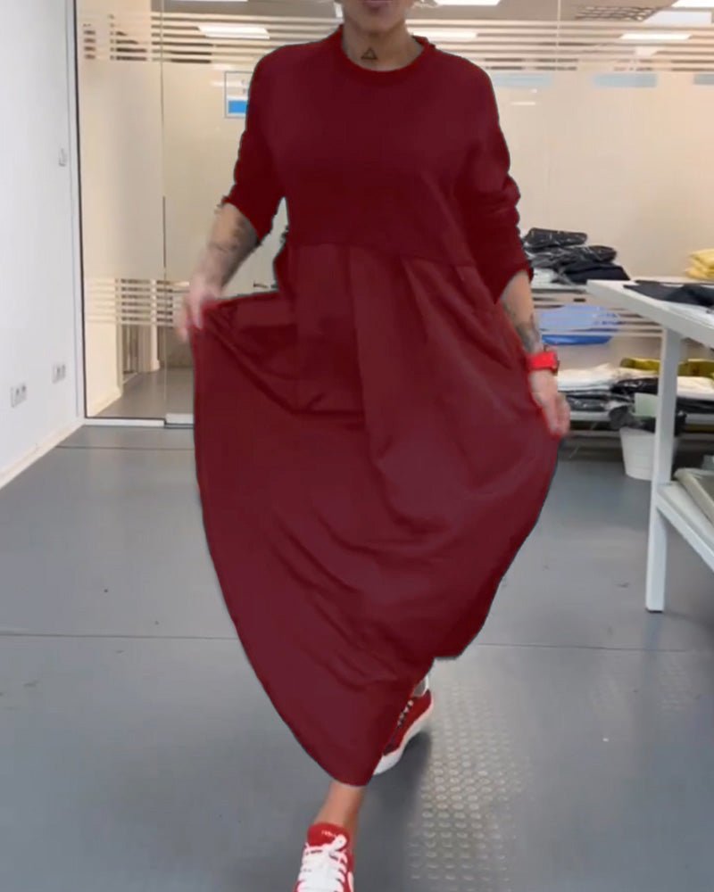Women's Casual Solid Colour Maxi Dress | A-Line with Pocket View 15