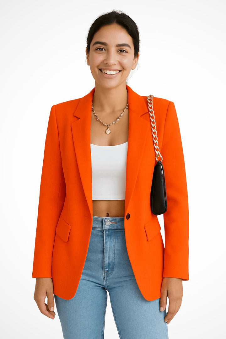 Women's Chic and Elegant Blazer | Single Button Tailored Fit Full
