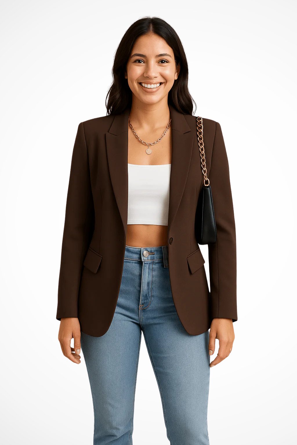 Women's Chic and Elegant Blazer | Single Button Tailored Fit Side