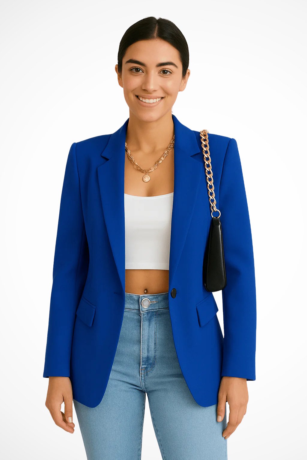Women's Chic and Elegant Blazer | Single Button Tailored Fit View 11