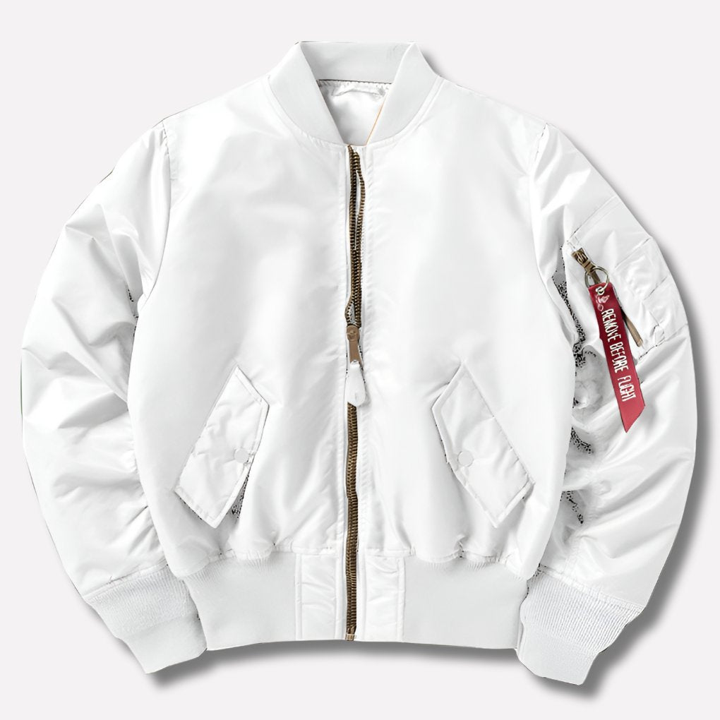 Women's Classic Bomber Jacket | Unisex Fit with Sleeve Pocket Back