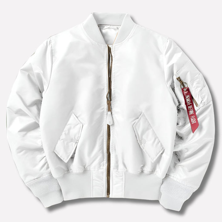Women's Classic Bomber Jacket | Unisex Fit with Sleeve Pocket Back