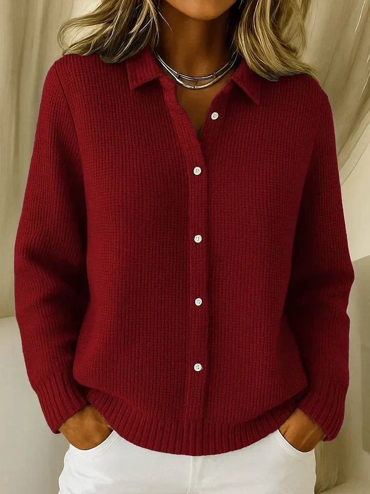 Women's Cozy Knit Cardigan | Elegant Longline Button Front Detail