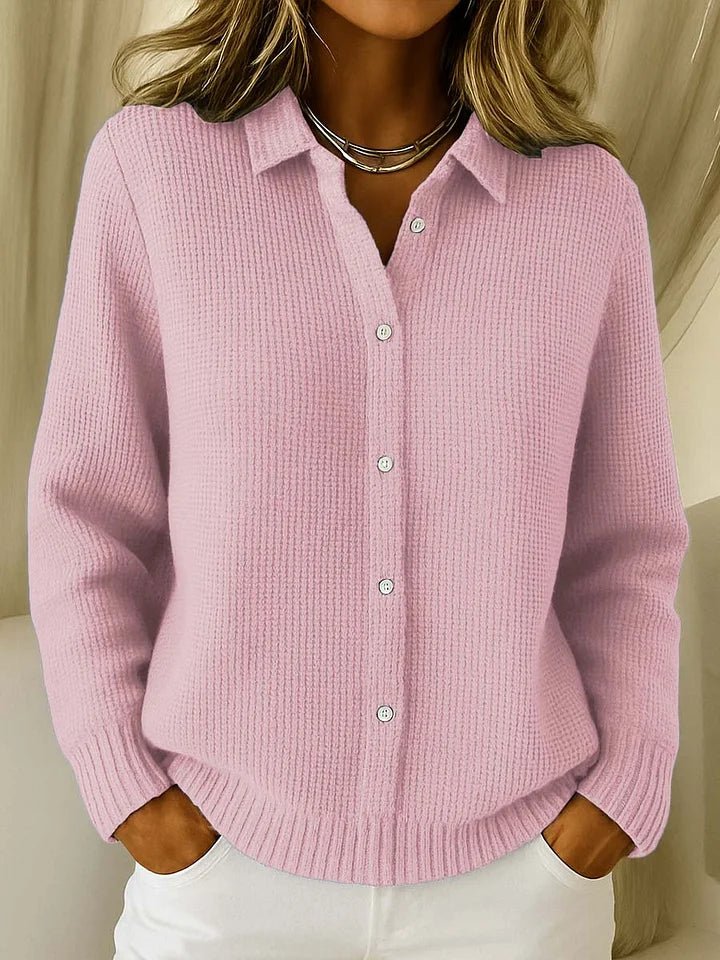 Women's Cozy Knit Cardigan | Elegant Longline Button Front Front