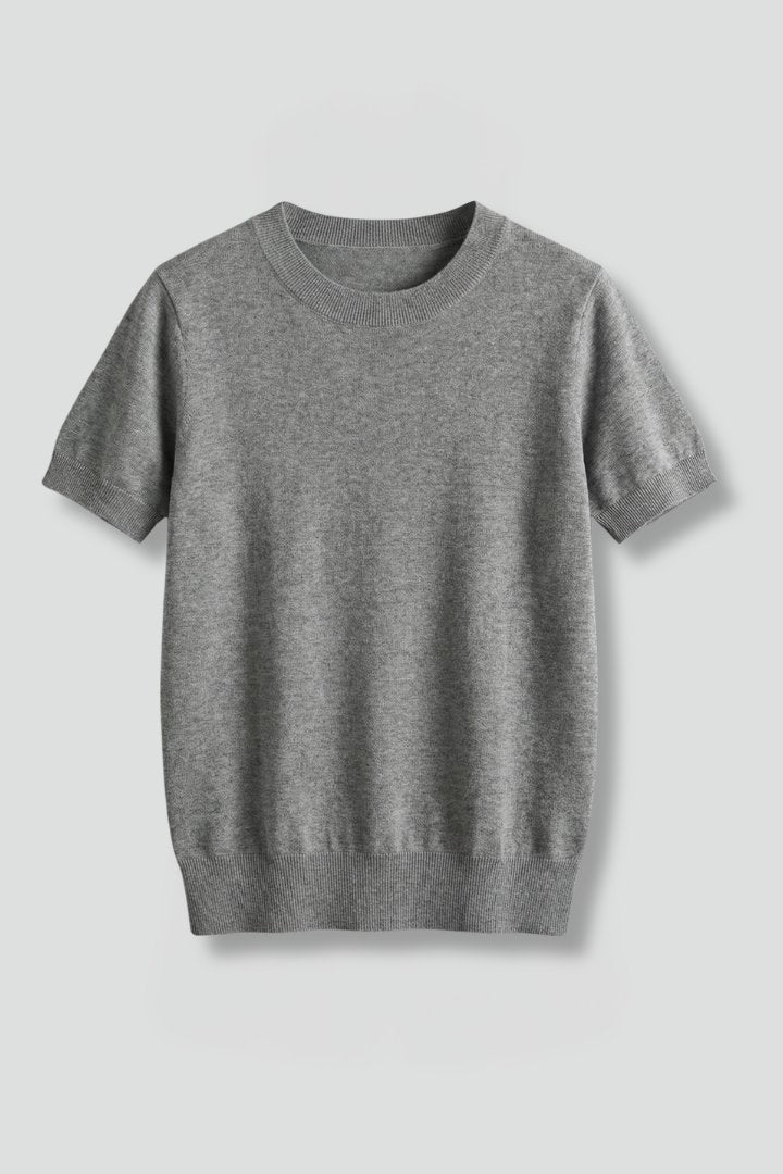 Women's Crew Neck Ribbed Knit Top with Relaxed Fit Hero