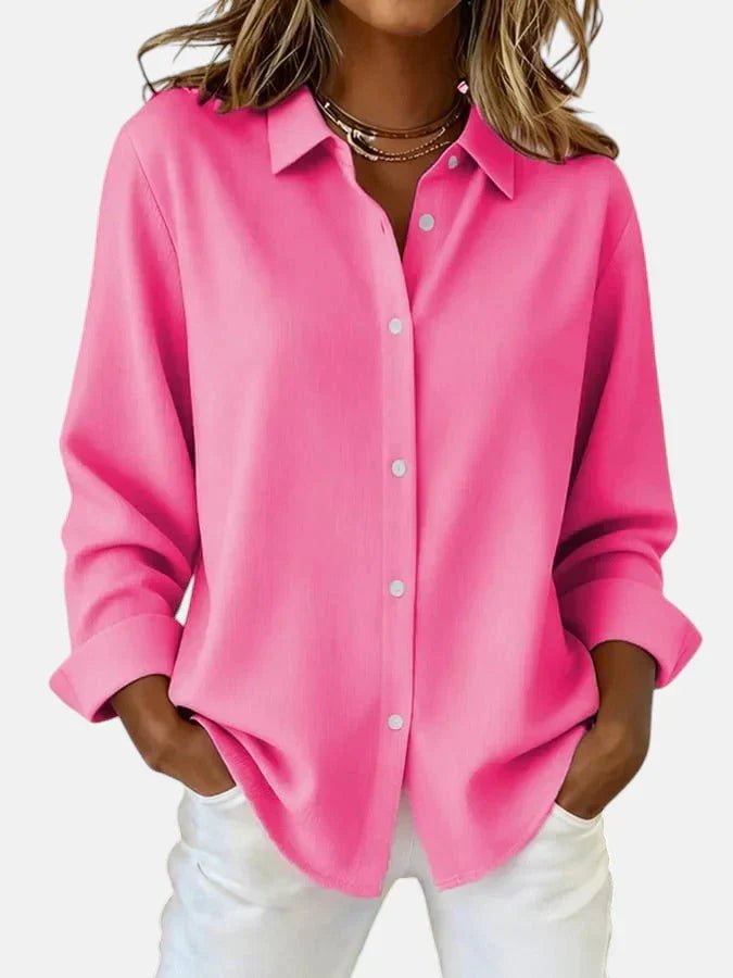 Women's Elegant Button Collar Blouse | Relaxed Everyday Fit Hero