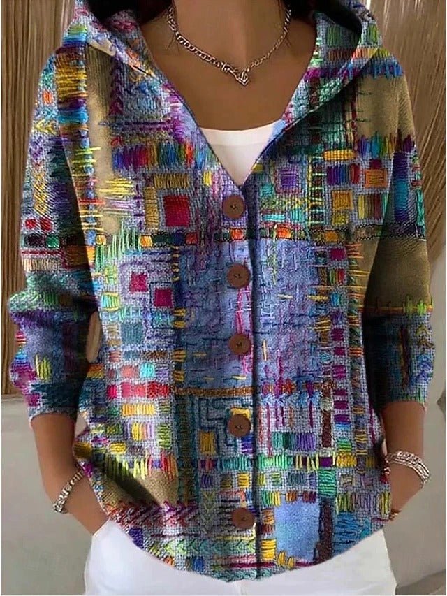 Women's Elegant Hooded Button Jumper | Soft Relaxed Fit Hero