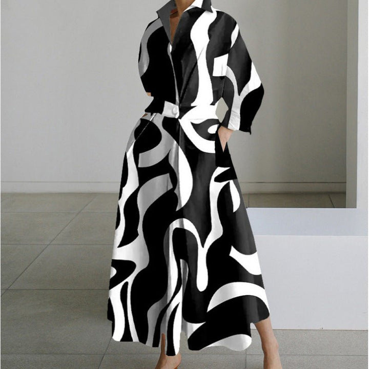 Women's Elegant Wrap Collar Maxi Dress | V-Neck Party Style Alternate