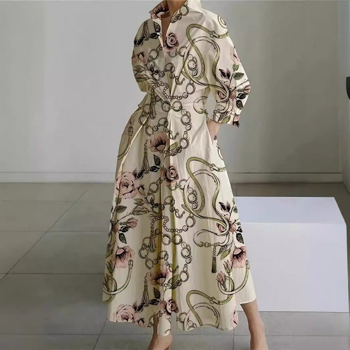 Women's Elegant Wrap Collar Maxi Dress | V-Neck Party Style Front