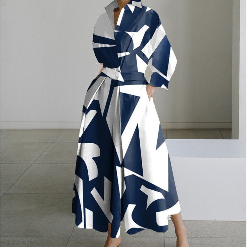 Women's Elegant Wrap Collar Maxi Dress | V-Neck Party Style Lifestyle