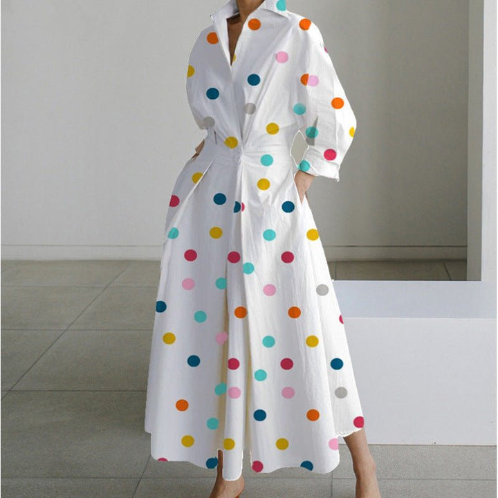 Women's Elegant Wrap Collar Maxi Dress | V-Neck Party Style Side