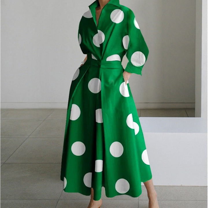 Women's Elegant Wrap Collar Maxi Dress | V-Neck Party Style View 11