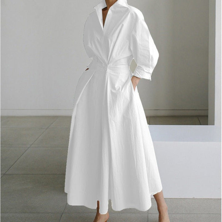 Women's Elegant Wrap Collar Maxi Dress | V-Neck Party Style View 14