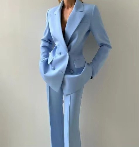 Women's Flared Blazer Set | High Waist Corset Three Piece Back