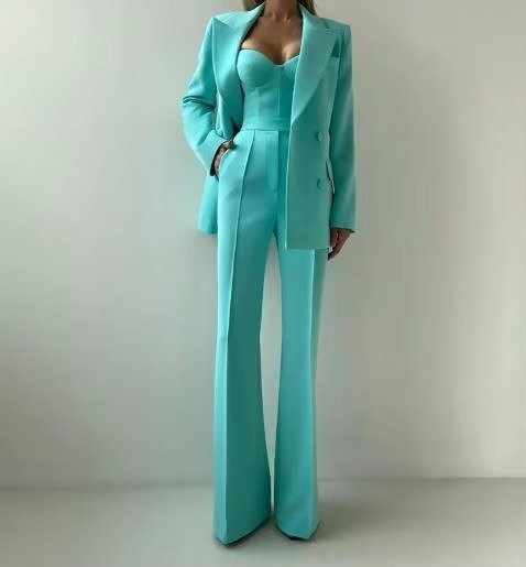 Women's Flared Blazer Set | High Waist Corset Three Piece Hero