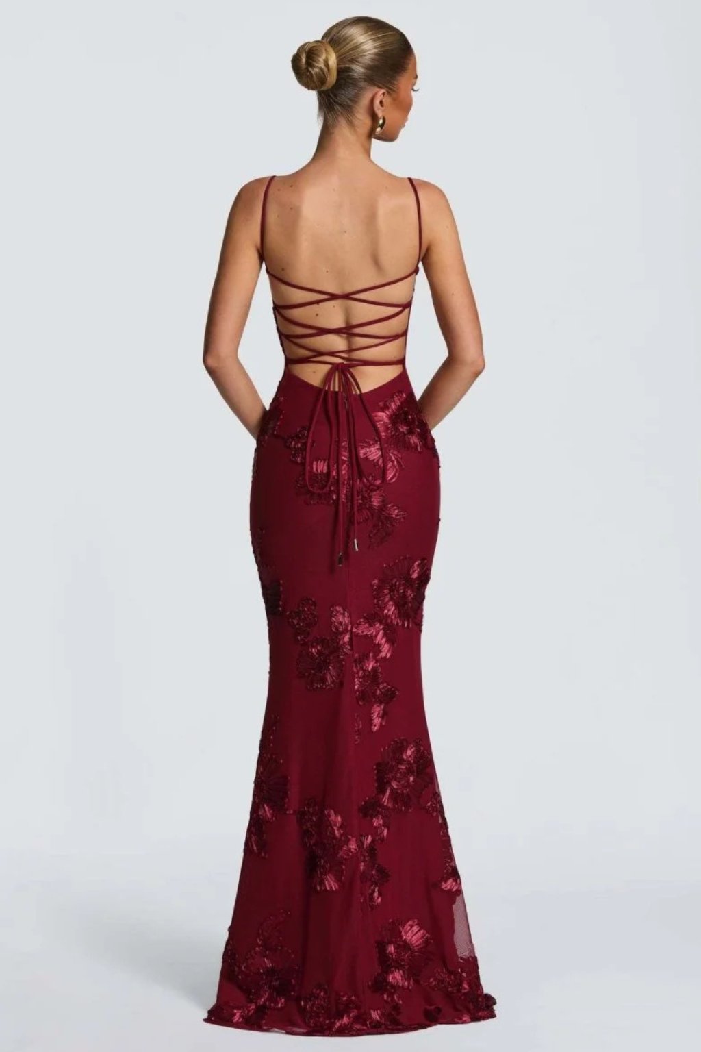 Women's Floral Embroidered Corset Cami Strap Wedding Guest Maxi Dress View 19