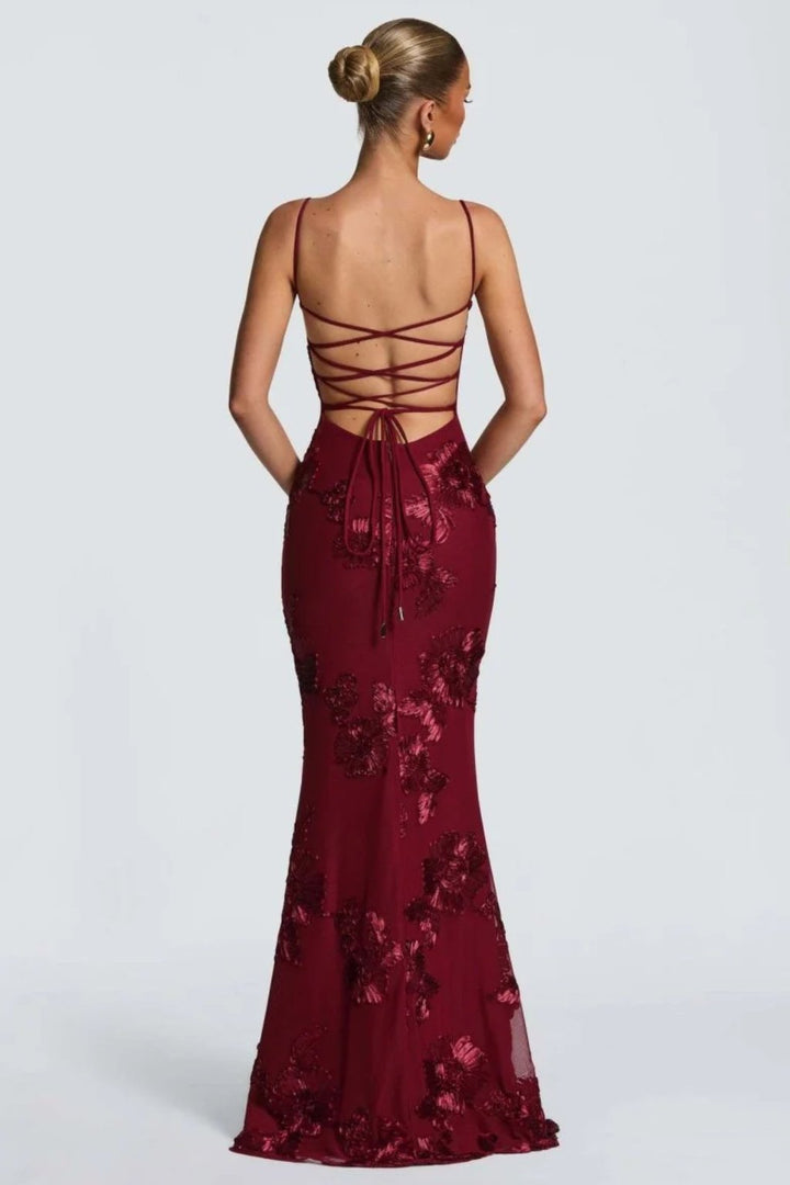 Women's Floral Embroidered Corset Cami Strap Wedding Guest Maxi Dress View 19